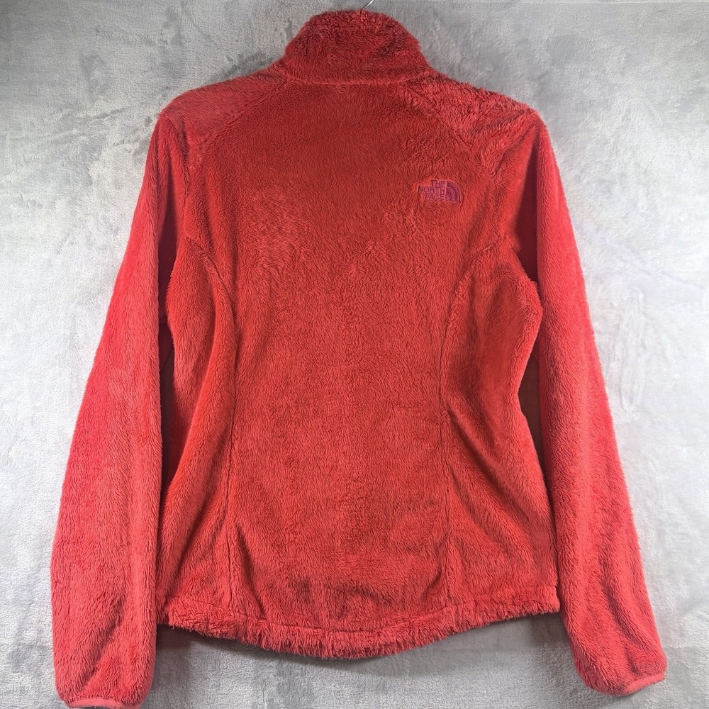 North Face Osito Full Zip Fleece Jacket Womens Small Coral Orange Red Warm‎ - Picture 8 of 10